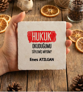 Kişiye Özel Avukata Hediye Bardak Altlığı Avukatlar Günü Hediyesi (Krem)