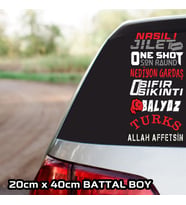 türkçe yazı full set arka cam uyumlu etiket sticker çıkartma - çoklu set - motosiklet araba otomobil kamyon kamyonet cam uyumlu