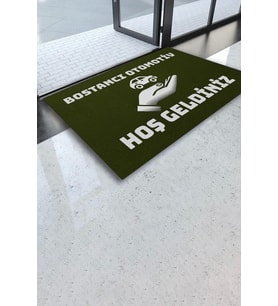 Valerine Life İsme Kişiye Firmaya Özel Galerici Otomotiv Yeşil Hoş Geldiniz Kapı Önü Paspası 45x70cm