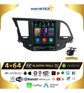 Hyundai Elantra Tesla 4GB + 64GB 2016-2018 Model Kablosuz Carplay Navigasyon Qled Multimedya Sistemi