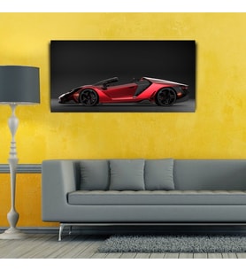 Kırmızı Spor Otomobil Kanvas Tablo 60 x 120