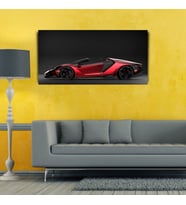 Kırmızı Spor Otomobil Kanvas Tablo 60 x 120