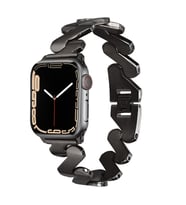 Apple Watch 44mm Uyumlu Kordon Paslanmaz Çelik Luxury Tasarım KRD-80 Kayış