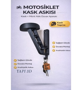 Motosiklet Kask ve Mont Askılığı – Duvara Monte Kask Tutucu ve Anahtar Askısı