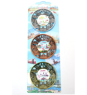 İstanbul Temalı Metal Magnet 3'lü Set Model 2