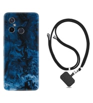 Xiaomi Redmi 12C Kılıf Silikon Boyun Askılı İpli Desenli Silikon Blue Zigzag 1687