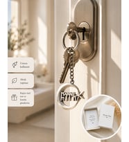 Göktürk Yazı Esintili Ay Yıldız Detaylı Metal Anahtarlık Unisex Tasarım