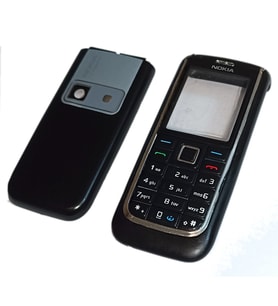 Nokia 6151 Kapak Nokia 6151 uyumlu Siyah ön Kapak Arka Kapak ve Tuş Takımı
