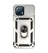 Xiaomi Mi 11 Lite Kılıf Pars Lens Yüzüklü Silikon - Gümüş