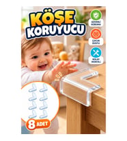 Şeffaf Çocuk Güvenlik Köşe Koruyucu – Masa ve Sehpa İçin 8'li Set