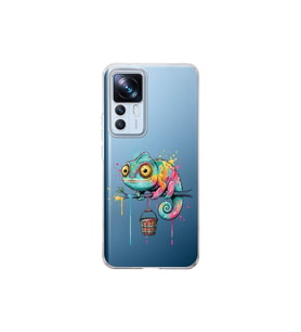 Xiaomi Mi 12T Pro ile Uyumlu Splash Bukalemun Tasarımlı Şeffaf Silikon Kılıf
