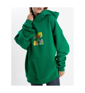 Unisex Oversize Four Kapüşonlu Sweatshirt
