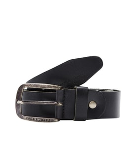 Jack & Jones Erkek Hakiki Deri Kemer - Paul (Siyah)