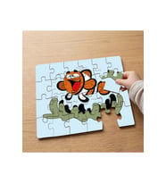 Gülen Turuncu Balık Tasarımlı 24 Parça Ahşap Çocuk Puzzle MPK0661