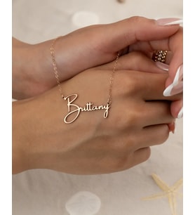Kişiye Özel 925 Ayar Gümüş Tasarım İsim Kolye (Gold)