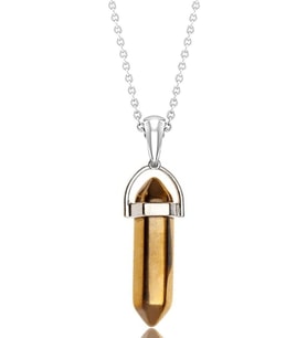 Sertifikalı Çivi Kesim 24k Gold Hematit Taşı Kolye (Çok Renkli)