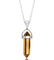 Sertifikalı Çivi Kesim 24k Gold Hematit Taşı Kolye (Çok Renkli)