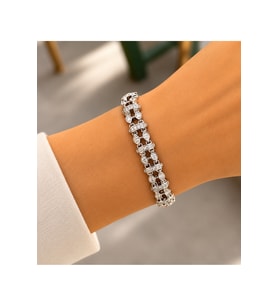 XUPING GÜMÜŞ RENK İKİLİ GÖRÜNÜMLÜ DAMLA BİLEKLİK 17+2CM ACR9840