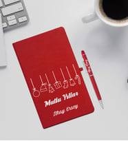  Yılbaşı Hediyesi Kırmızı Defter & Kalem Seti  (Beyaz)