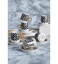 Acar 22-0125 Almond 6lı Porselen Kahve Fincan Takımı (Beyaz)