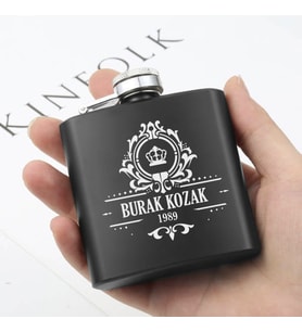 İçki Severe Hediyelik içki Matarası 6 Oz Siyah