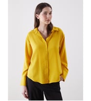 LCWAIKIKI Classic Sarı Oversize Kadın Gömlek