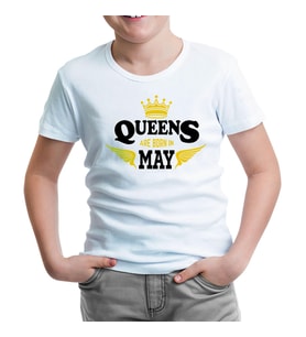 Burç - Queens Born in May Beyaz Çocuk Tshirt