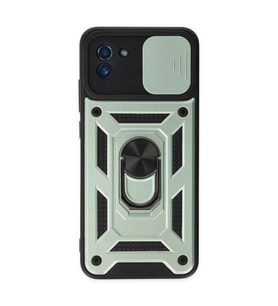 Samsung Galaxy A03 Kılıf Pars Lens Yüzüklü Silikon - Yeşil