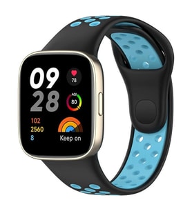 Xiaomi Redmi Watch 3 Spor Delikli Kordon (SAAT DEĞİLDİR) - Siyah-mavi