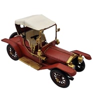 Vintage Kırmızı Roadster Dekoratif Metal Araba - El Yapımı Klasik Koleksiyonluk