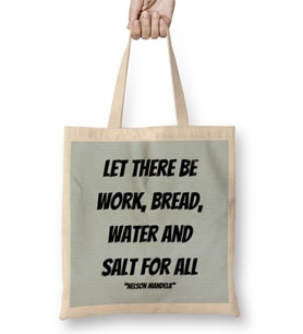 Nelson Mandela Quotes Art Gift Vintage Retro Style Bez Çanta Uzun Saplı