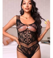 Intive Calia File Detaylı İnce Askılı Desenli Çorap Bodysuit/Vücut Çorabı-15537 (Siyah)