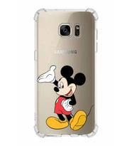 Samsung Galaxy S7 Edge  Köşe Korumalı Antişok Kapak Mickey Mouse Tasarımlı Şeffaf  Kılıf