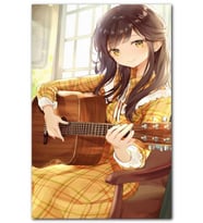 Cakatablo Gitarlı Kız Animasyon MDF Tablo