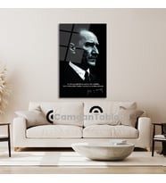 Atatürk ve Bayrak Cam Tablo