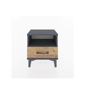 Arges Komodin Tek Raflı Tek Çekmeceli 44x30x48 Antrasit-Çam