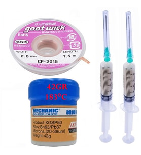 3in1 Arada 183c Krem Lehim Sıvı Lehim Solder Paste 42gr Lehim Emme Temizleme Teli 2,0mm Cp-2015