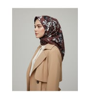 Çiçek Motifli Floral Desenli Özel Tasarım Şal