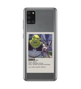 Samsung Galaxy A21S Uyumlu Shrek Minimalsit Poster Desenli Şeffaf Telefon Kılıfı