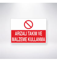 Arızalı Takım ve Malzeme Kullanma 21x28 Arkası Yapışkanlı Levha