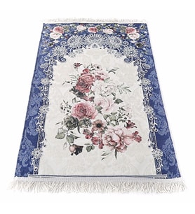 Lüks Hürrem Astarlı Seccade - Mavi 68 x 117 cm - 1040 gr