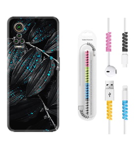 General Mobile GM 21 Pro GM 22 Pro Plus Kılıf Kablo Koruma Spiral Silikon Foid Green 1643