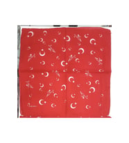 Türk Bayrağı Ay Yıldız Desenli Kırmızı Renk Çok Amaçlı Bandana Fular %100 Cotton