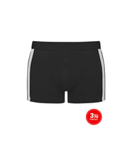 Erkek Modal İki Renkli Boxer 3'lü Paket - Siyah