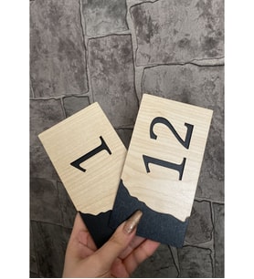 Meşe Serisi 1-12 Arası 12 Adet Mdf Kapı Numarası