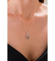 14 K White Gold Kaplama 925 Ayar 100 Dilde Seni Seviyorum Mercek Kolye
