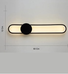 60 Cm Modern Led Duvar Uzun Aplik (Siyah)