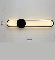 60 Cm Modern Led Duvar Uzun Aplik (Siyah)