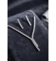 Arpa Zirkon Taşlı Su Yolu Kolye ve Küpe Set TJ-BKO11156