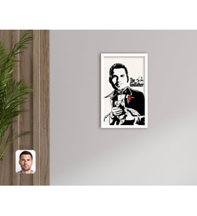 BK Gift Kişiye Özel Godfather Baba Tasarımlı Dekoratif Ahşap Beyaz Çerçeveli Tablo-7